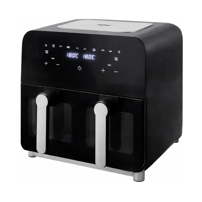 Friteuse à Air Chaud 9 L Double Tiroir Écran Tactile Température Réglable Cheffinger Noir / Argent