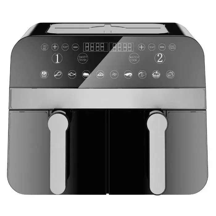 Friteuse à air chaud (Airfryer) numérique double panier - COMFY NEST - CNAFD45NB - 9 L - 2400 W - Noir