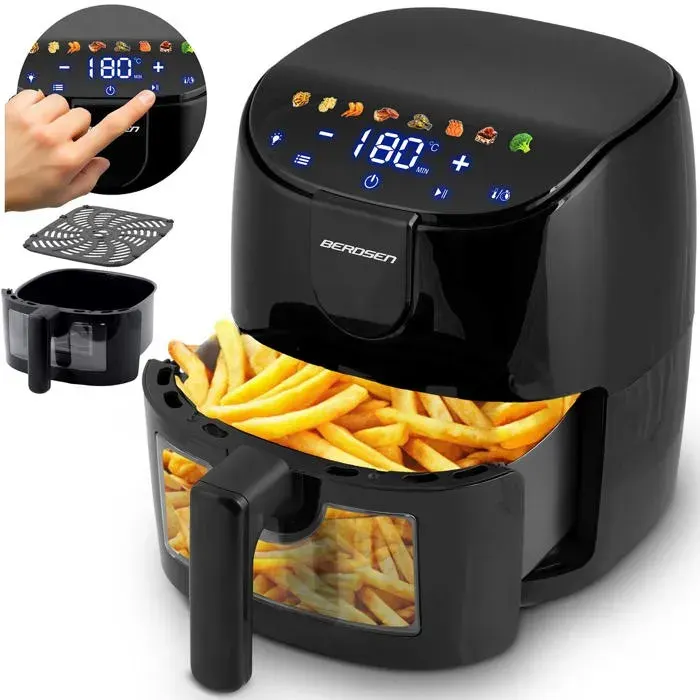 Friteuse à air chaud - BERDSEN - BD-658 - 4L - Écran tactile - 8 programmes