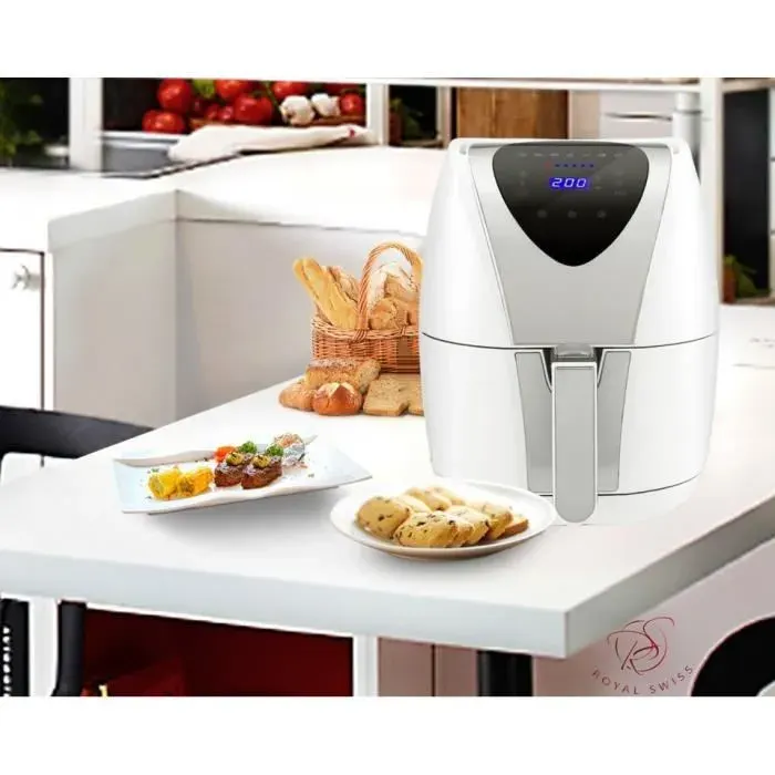 Friteuse à air chaud - Blanc - 3.5L - 1400W - 7 programmes - Écran tactile LED — coloris Blanche