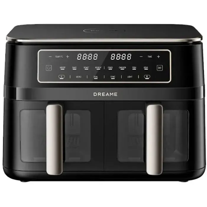 Friteuse à air chaud double compartiment - DREAME - DZ30 - 11 L (2×55 L) - 3000 W - 360° Dual-Source Cyclonic Heat™ — coloris Noir
