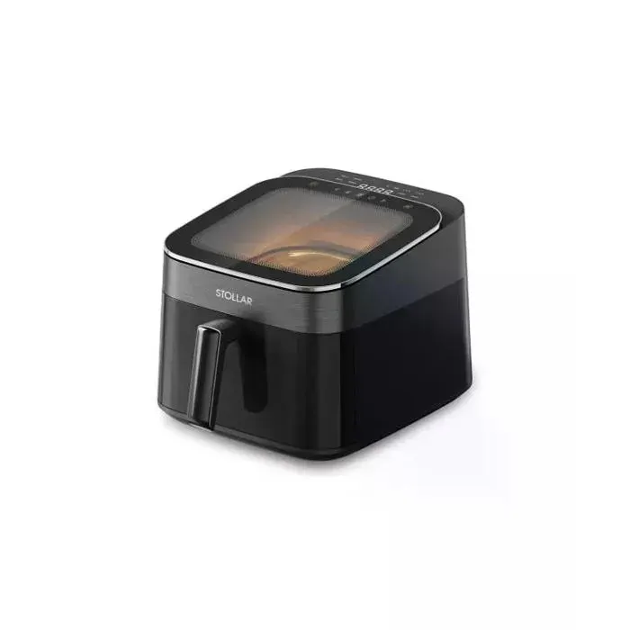 Friteuse à air chaud en acier inoxydable et noir - Stollar - 65 l - 1500 W - Boîtier en acier inoxydable et plastique
