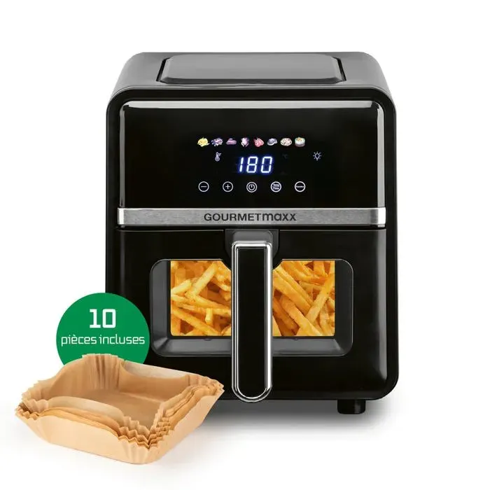 Friteuse à air chaud - GOURMETMAXX - GOURMETmaxx 5L Airfryer - 5 L - 1400 W - 6 fonctions — coloris Noir