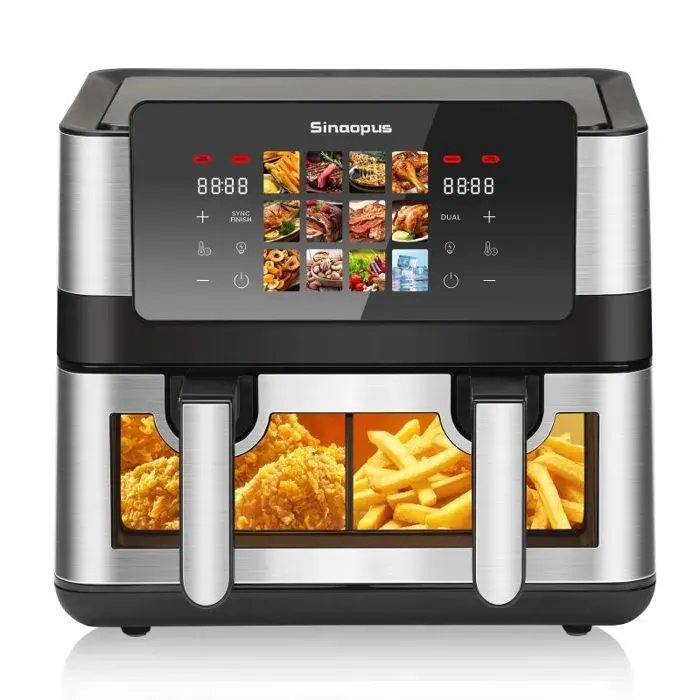 Friteuse à air chaud noire - Funmoon - 85 L - Chambre double/simple - 12 programmes de cuisson