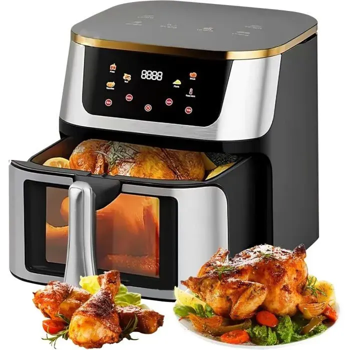 Friteuse à Air Chaud - PRUMYA - 12L - 1400W - Écran Tactile LED - 8 Fonctions