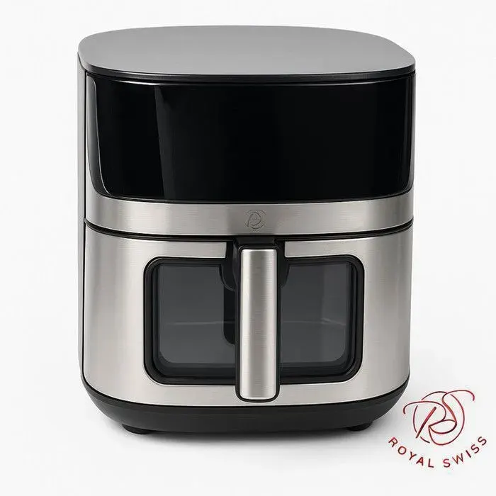 Friteuse à air chaud - ROYAL SWISS - Airfryer XXL 8L - 1500 W - Écran tactile - Sans PFAS