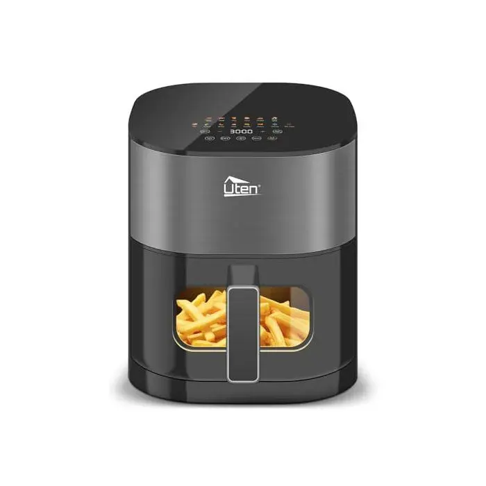 Friteuse à air chaud - UTEN - E2401 - 55 L - 2000 W double résistance - 14 programmes écran tactile LED — coloris Gris