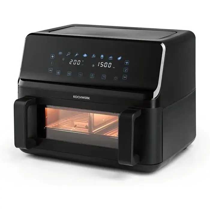 Friteuse à air chaud Vario à double chambre 9 L Airfryer chambre divisibleécran tactile 8 programmes Friture daliments