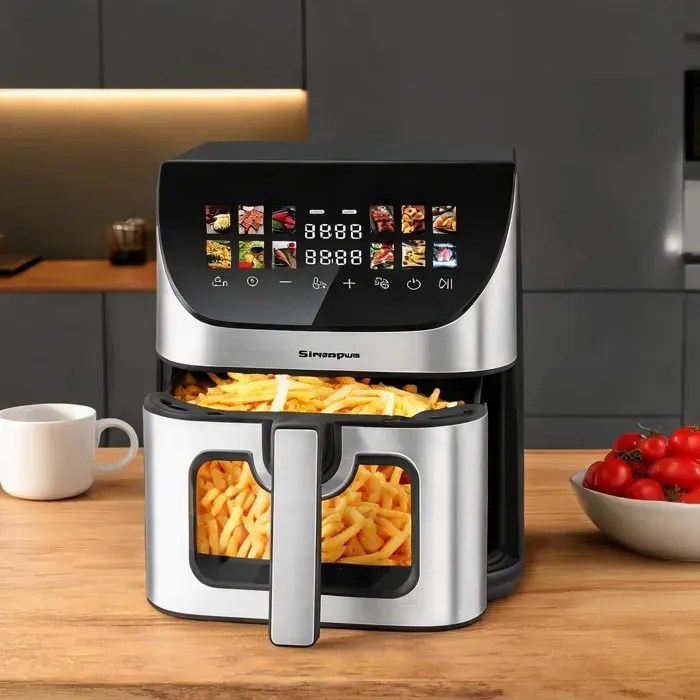Friteuse à air chaud XXL 85 L avec fenêtre 12 programmes écran tactile couleur - Black ABS+PCPolypropylene 41.4 x 31.0 x 34.8