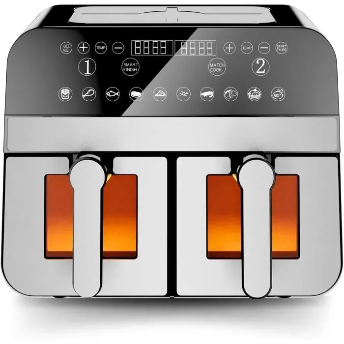 Friteuse à air Comfy Nest CNAFD45WS 9 L 2400W double panier inox numérique avec fenêtre