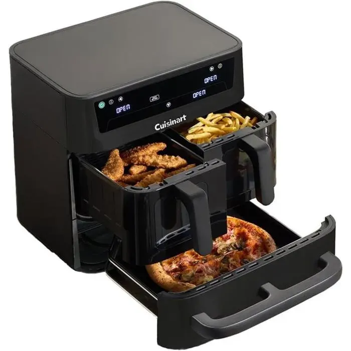 Friteuse à Air Cuisinart Tri Zone 136L 3 Zones 9 Fonctions Noir