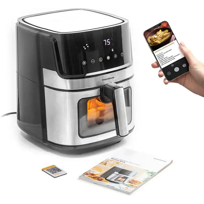 Friteuse à Air - InnovaGoods - 65L - Design moderne - Température variable - 100 recettes