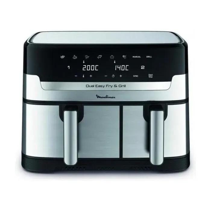 Friteuse à air - MOULINEX - Dual Easy Fry et Grill YY5233FB - 83 L - 2450 W - Double tiroir