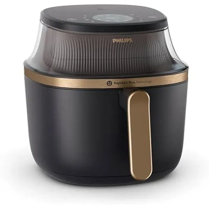 Friteuse à Air - PHILIPS - NA342/00 - 7.2 Litres - 2000 Watt - Contrôle Tactile Noir et Or