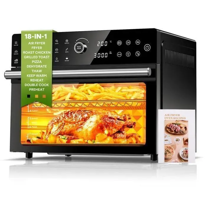 Friteuse à Air professionnel - Mini Four 30L - 18 Programmes - Température 30-230 ℃ - Avec 4 niveaux de cuisson - Lumière intégrée