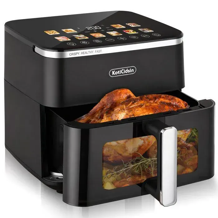 Friteuse à Air Sans Huile 11L Grande Capacité KotiCidsin 2000 W 10 Programmes Écran Tactile LCD Lavable au Lave-Vaisselle