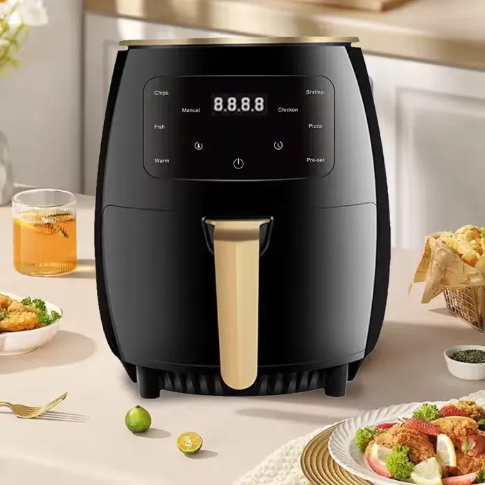 Friteuse à air sans huile 6L - 1400W Friteuse - 6 programmes de cuisine - écran tactile - circulation dair chaud à 360° - Visuel