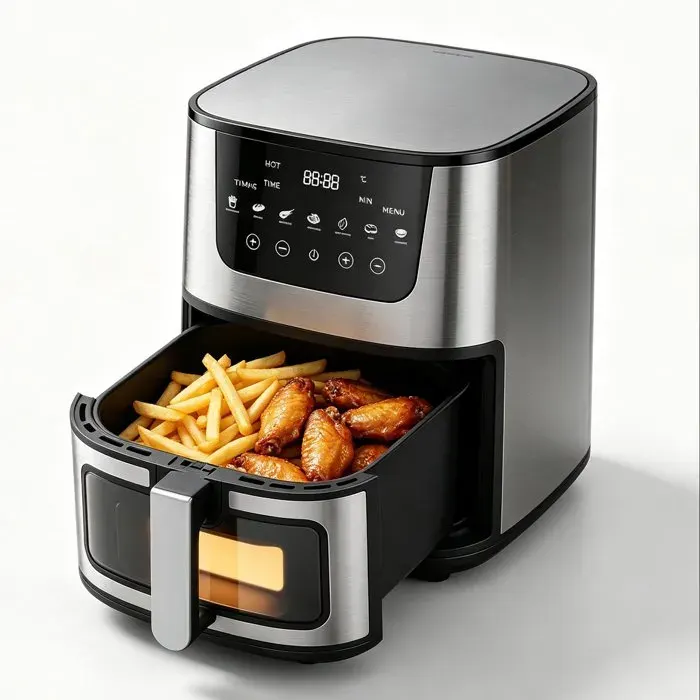 Friteuse à air sans huile-Air Fryer 7L-1400W-7 programmes-avec Fenêtre Transparente et Éclairage Intégré