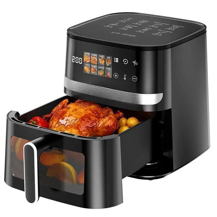 Friteuse à air sans huile Air Fryer 7L 8 programmes jusquà 85% de matières grasses en moins fenêtre de cuisson écran tactile