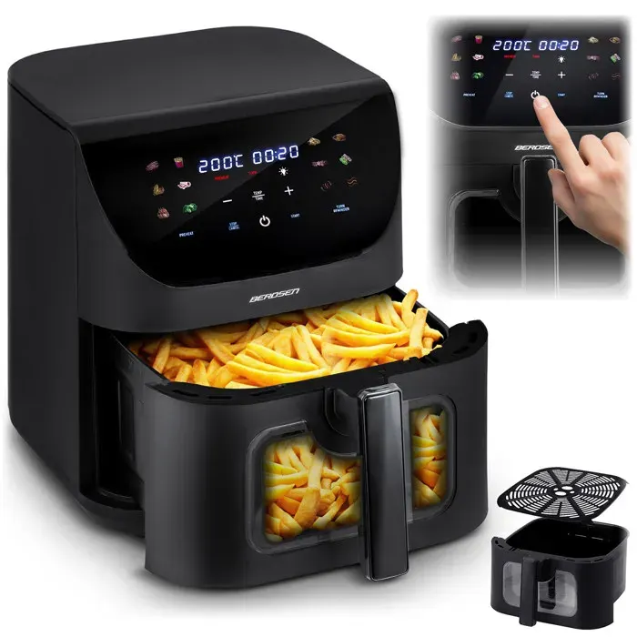 Friteuse à air sans huile - BERDSEN - BD-660 - 8 L - 1700W - Écran tactile
