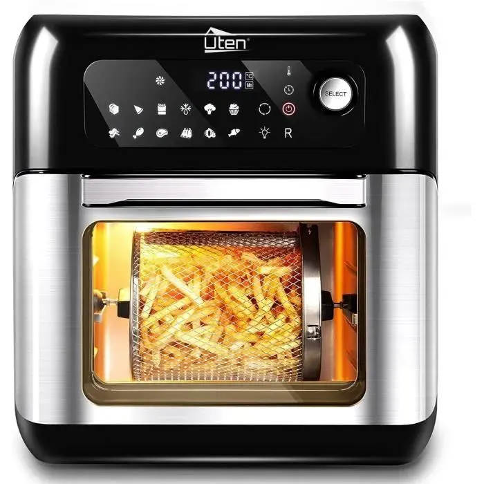 Friteuse à air sans huile - UTEN - 10L - Écran LED - 13 menus - Température & temps réglables