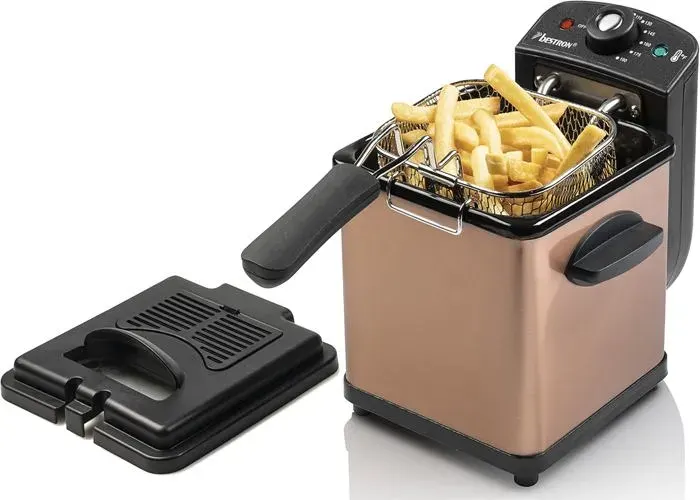 Friteuse à Huile - YSFMODE - Mini Friteuse - 1 Portion - Contrôle de Température - Cuivre