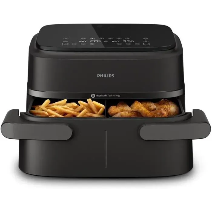 Friteuse air double panier - GENERIC - Série 1000 - 71 L - 2450 W - 10 modes — coloris Noir