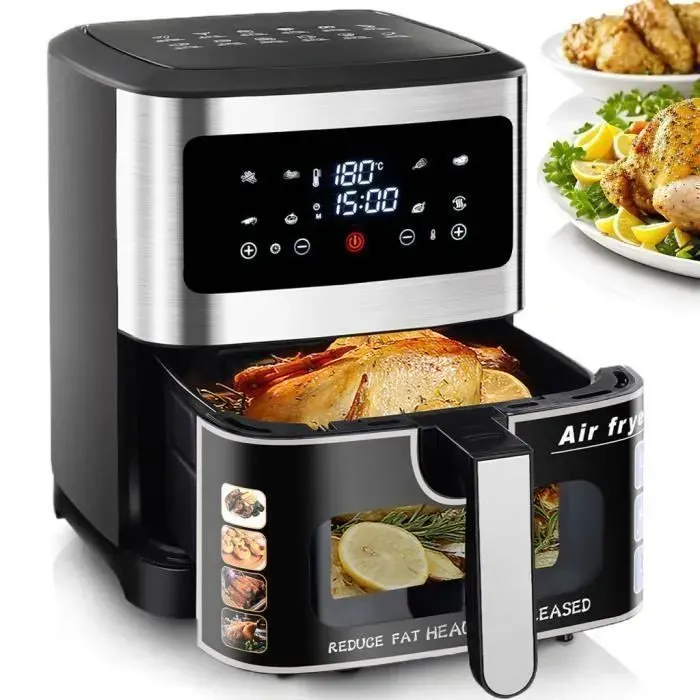 Friteuse Air Fryer KILISKY - 88 L - 1900 W - Fenêtre Visible - 8 programmes - Sans huile