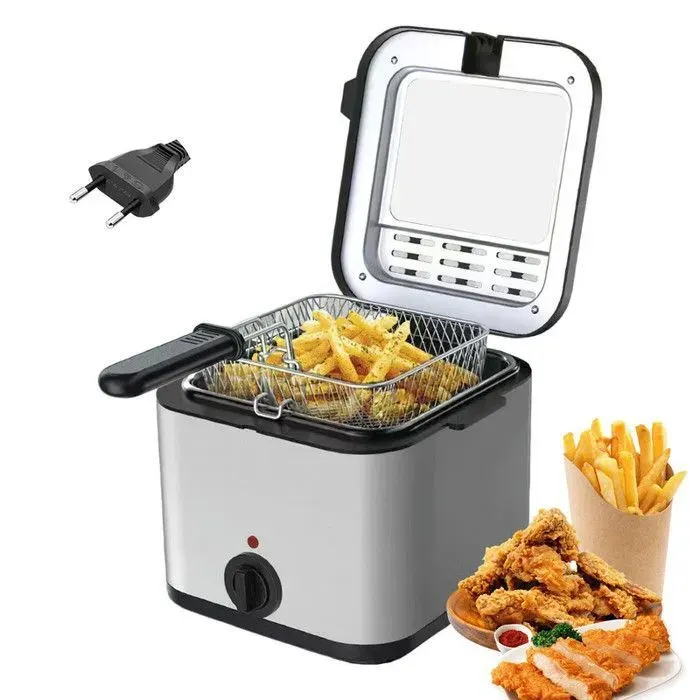 Friteuse Avec Huile 25L 1000W Température 80-190°C Compacte Couvercle Visible Anti-Éclaboussures Cuisine Maison Multi-Aliments