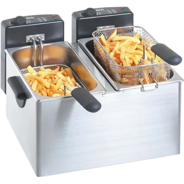 Friteuse BARTSCHER BA.A165.112 2 bacs 4 litres - inox - Température variable - Gris