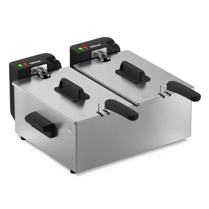 Friteuse double en inox - TRISTAR - FR9342 - 2x3 L - 3600 W - Thermostats indépendants