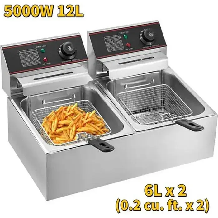 Friteuse Double - Friteuse Électrique - 12 Litres