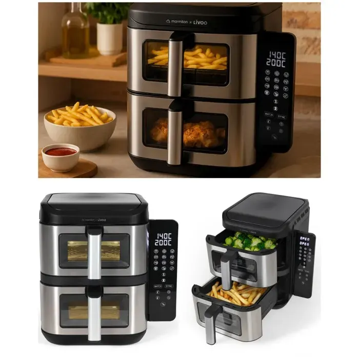 Friteuse Double Numérique - LIVOO - 11L - 2800W - 12 programmes - 200°C