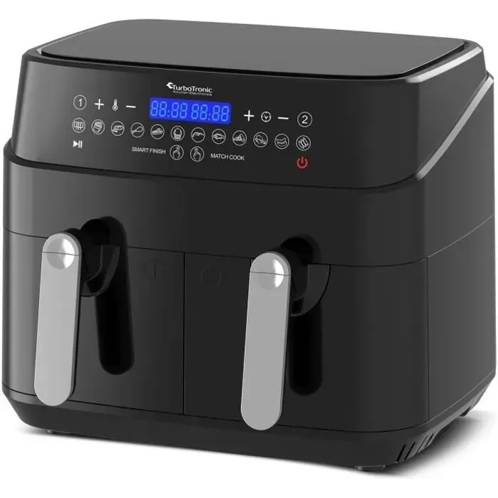 Friteuse Double TurboTronic DAF5 XXL 9L - Noir - Cuisine Facile - 2 Paniers Séparés