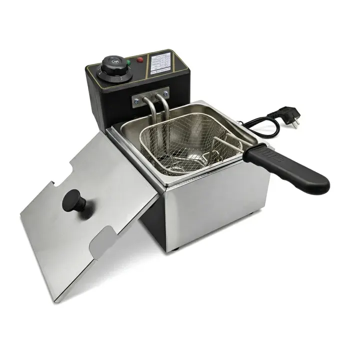 Friteuse électrique 1200W 220-240V réglable 60-200°Cfriteuse professionnelle maisonfriture frites churros snacksfacile à nettoyer