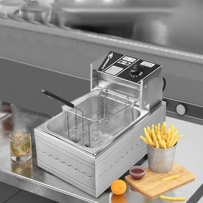 Friteuse Électrique 2500W - 6L Friteuse - 50-200℃ température réglable - avec panier à friture - friteuse électrique inoxydable