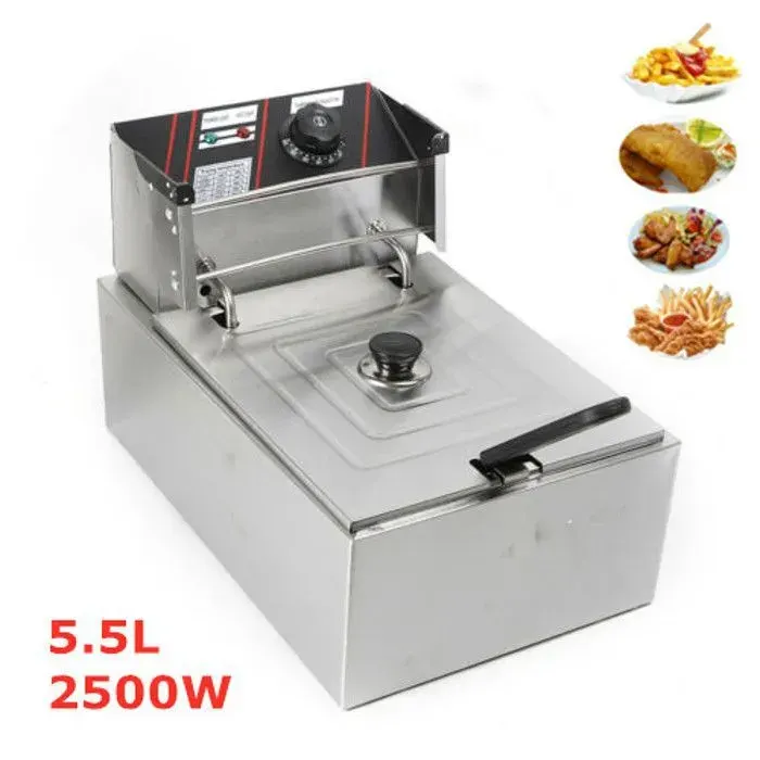 Friteuse Electrique 55L - Friteuse 25KW en Acier Inoxydable - avec panier à friture - Commercial pour Restaurant