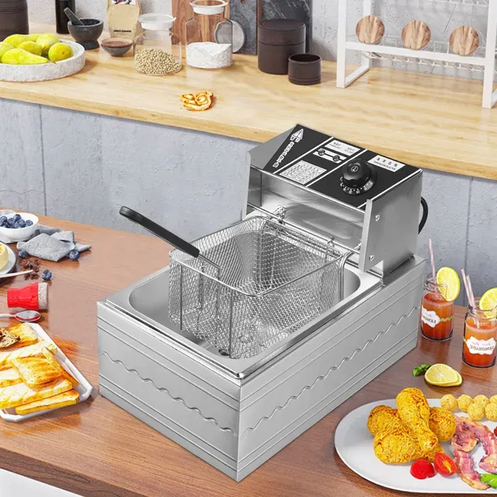 Friteuse Électrique 6L - 2500W Friteuse - 50-200℃ température réglable - paniers à friture amovibles - Grande capacité