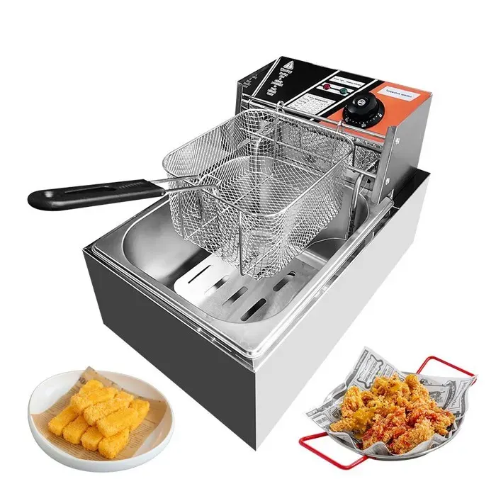 Friteuse Électrique 6L - Friteuse - 2500W - Température 100-200℃ - paniers à friture amovibles - Commercial Friteuse