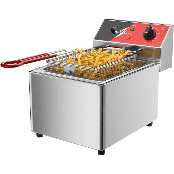 Friteuse Électrique 8L - WOODOURS - 3250W - Réservoir Amovible - Température 80-200°C