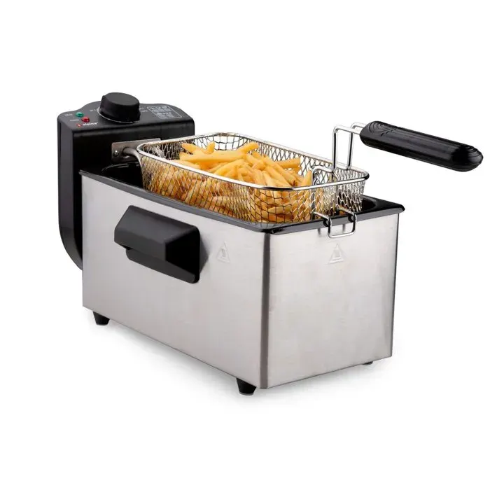 Friteuse électrique - ALPINA - Cuve 3L - Thermostat réglable 190°C - Acier inoxydable