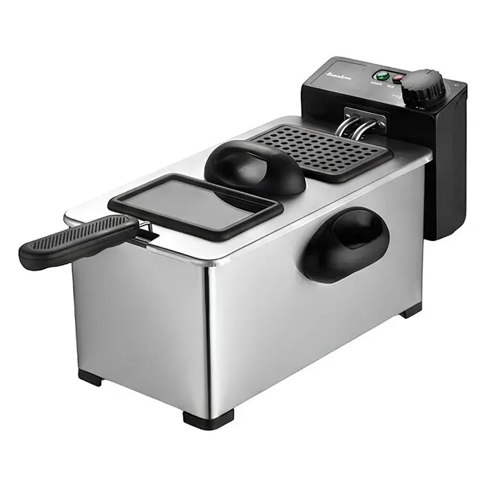 Friteuse Électrique avec Cuve à Huile Amovible et Revêtement en Téflon SWISS HAUS Noir / Argent