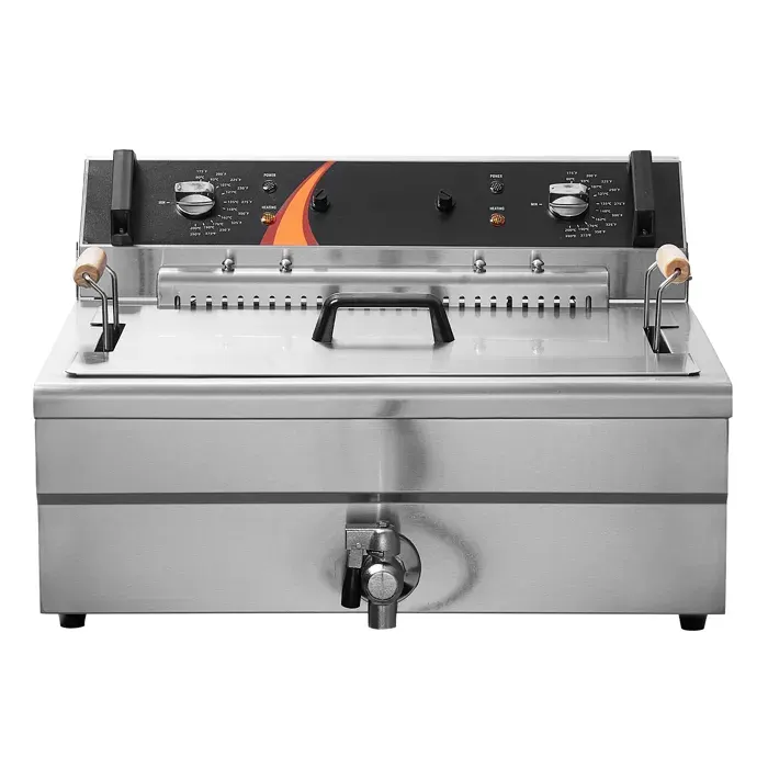 Friteuse Électrique Commerciale - DUOKU - 29 L - 3000 W - Acier Inoxydable - Température Réglable