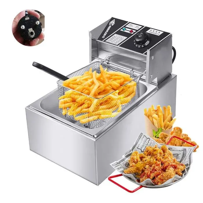Friteuse électrique domestique 2500 W avec panier 6 L en acier inoxydable contrôle de la température-26