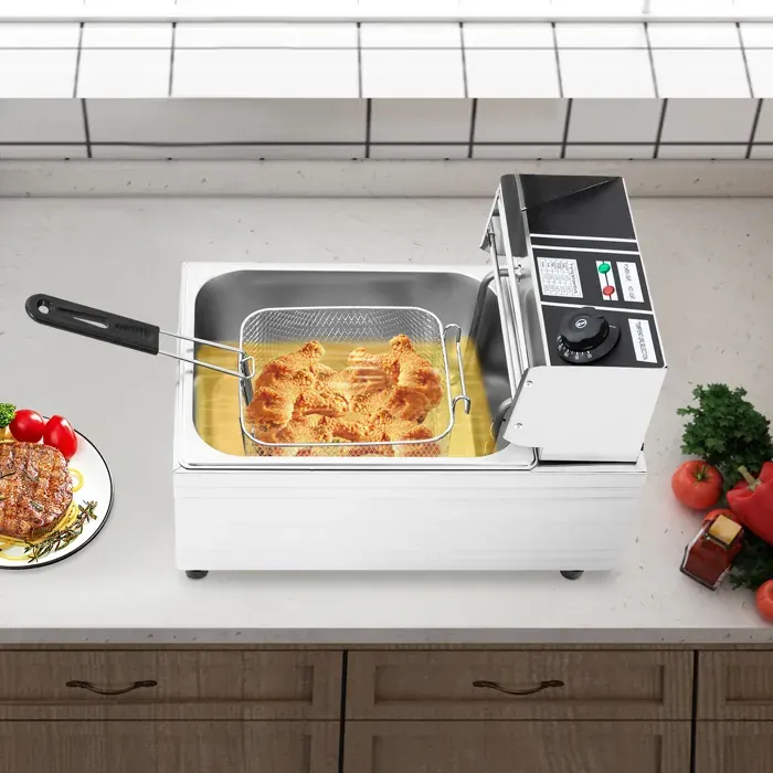 Friteuse électrique en acier inoxydable 25 kW Chauffage rapide 6 l IPX3 Étanche Appareil de friture compact