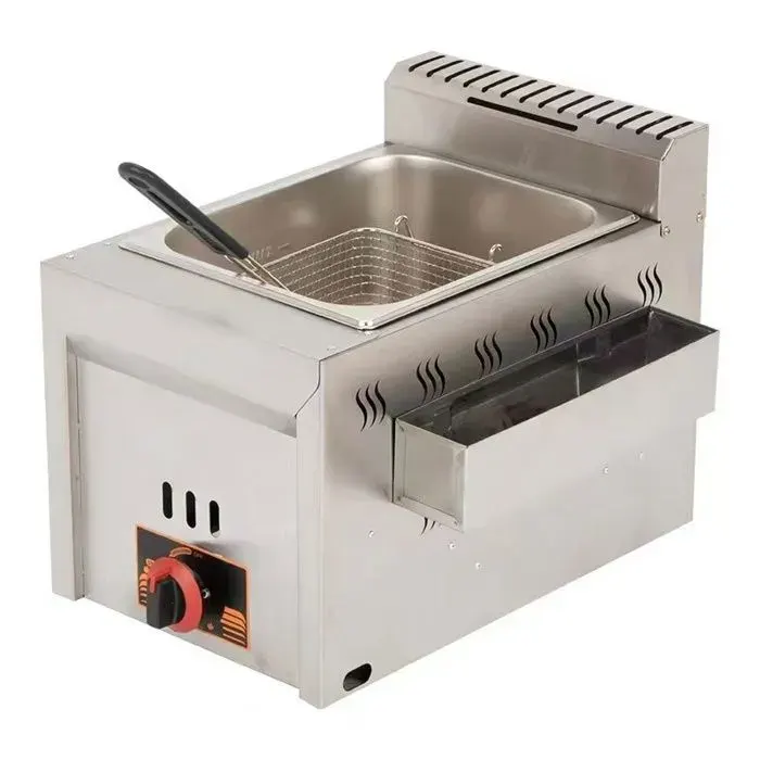 Friteuse électrique monocylindre 8 L - Facile à nettoyer - Température réglable - Acier inoxydable - Grande capacité