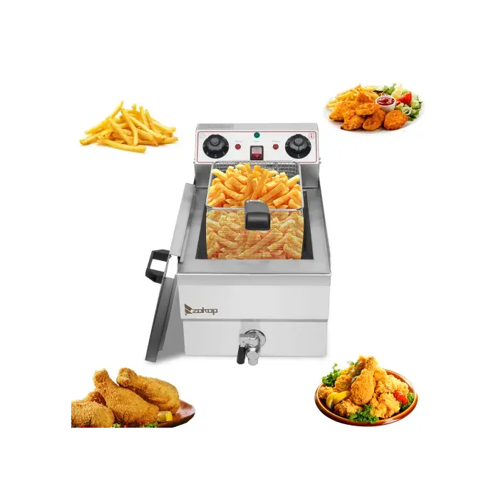 Friteuse Électrique Professionnelle 11.8L - ALIGHTUP - 3000W - cuve simple - avec Panier Couvercle
