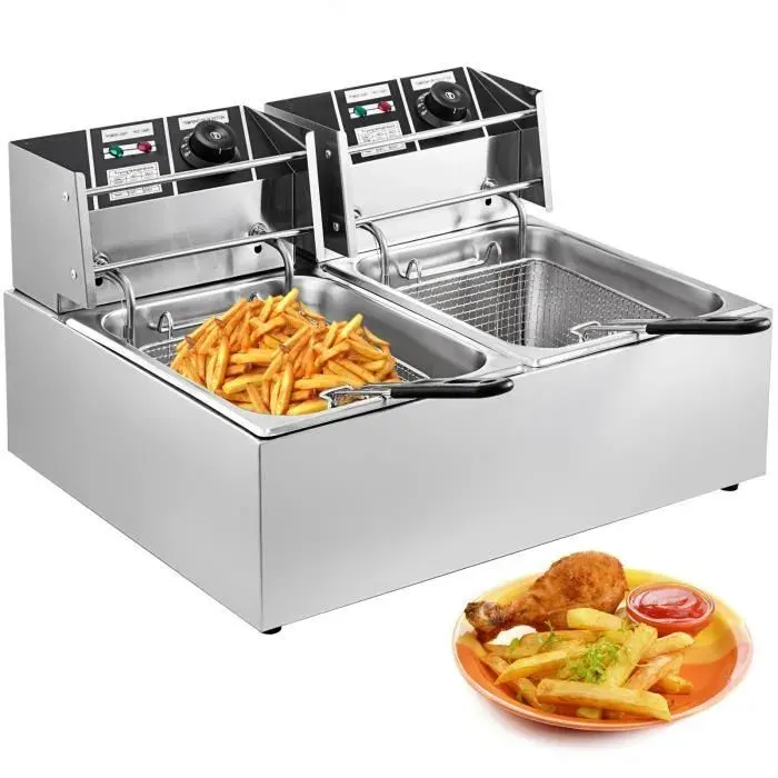 Friteuse électrique - Professionnelle - 12L - 5000W - Acier inoxydable - Température 50-200°C