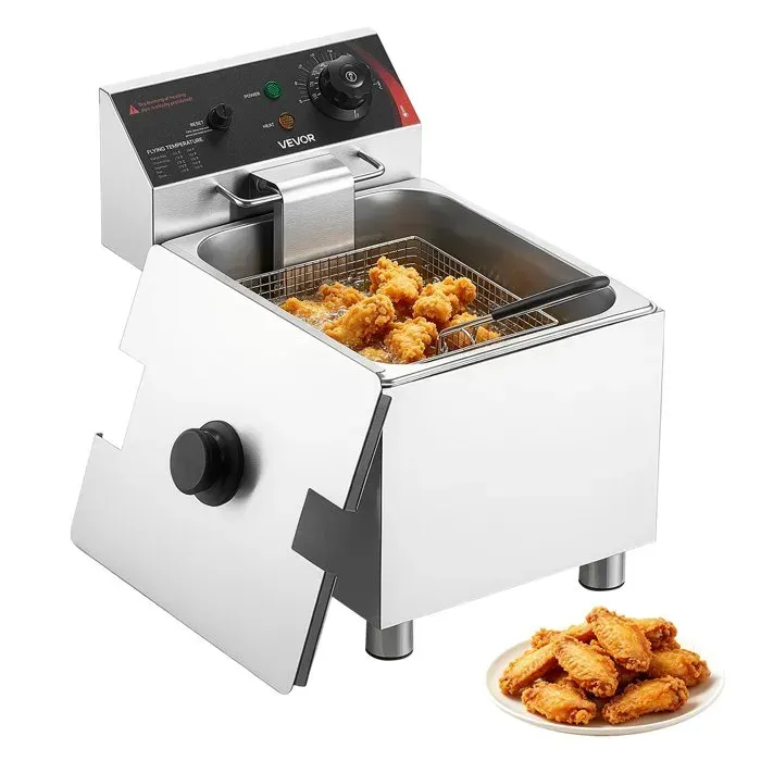 Friteuse Électrique Professionnelle Friteuse à Huile 2500 W Capacité 75 L en Inox pour Cuisine Restaurant avec Cuve Amovible