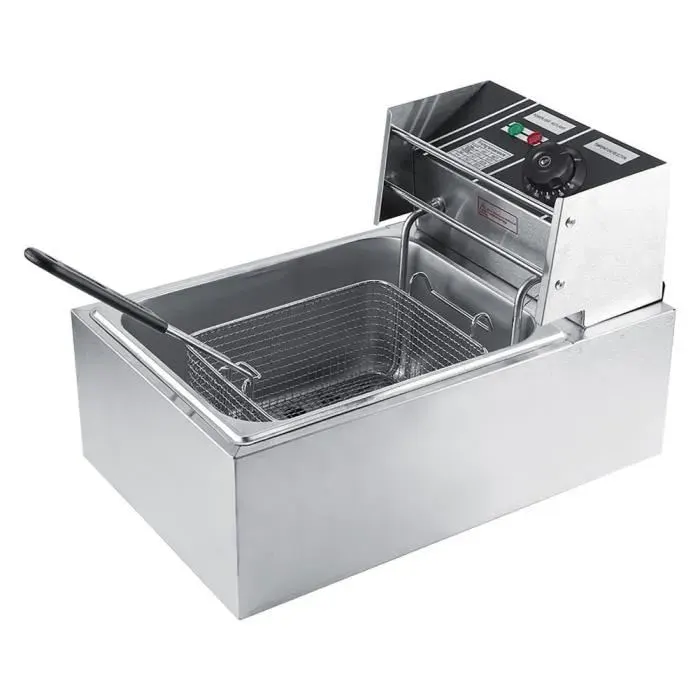 Friteuse électrique - TMISHION - 6L - Acier inoxydable - Température max 200°C - Usage commercial et domestique